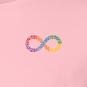 Autism Awareness T-Shirt, Multicolor Infinity Symbol Small Chest Design for Neurodiversity Support