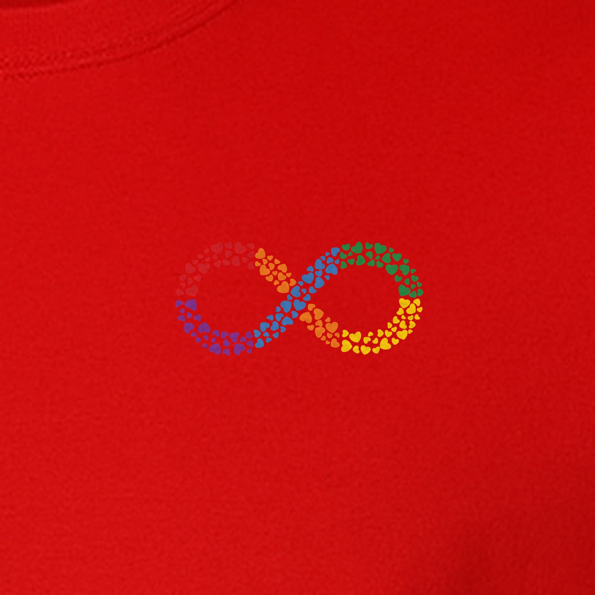 Autism Awareness T-Shirt, Multicolor Infinity Symbol Small Chest Design for Neurodiversity Support