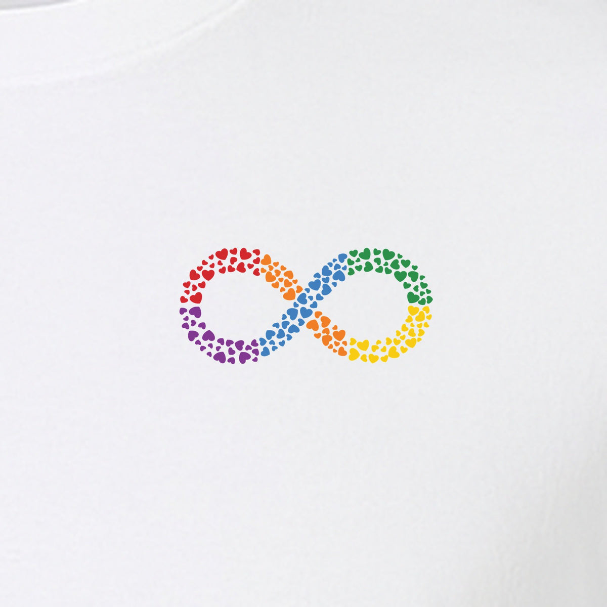 Autism Awareness T-Shirt, Multicolor Infinity Symbol Small Chest Design for Neurodiversity Support