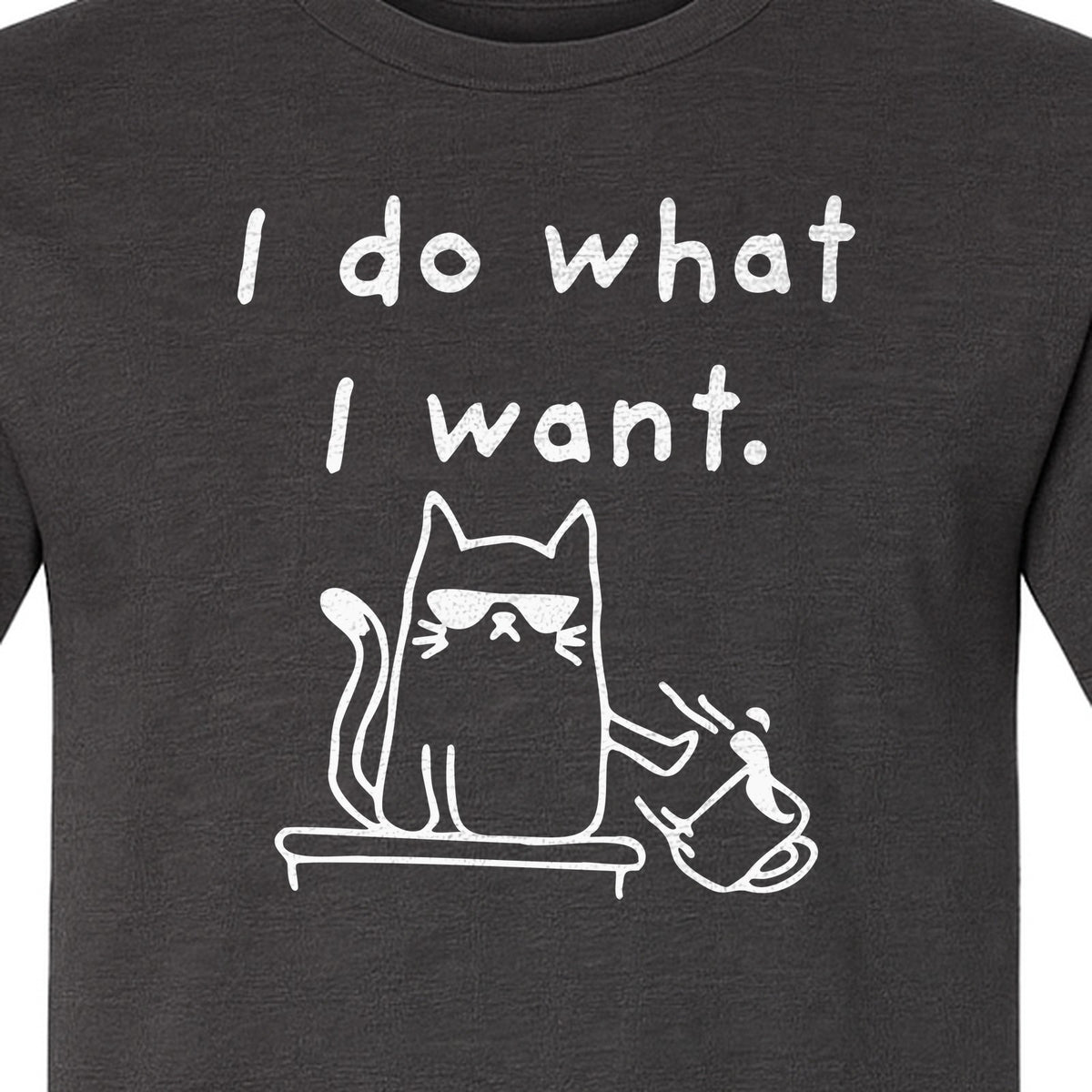 Sassy Cat T-Shirt, I Do What I Want Kitty Line Art Graphic for Pet Moms, Dads and Owners