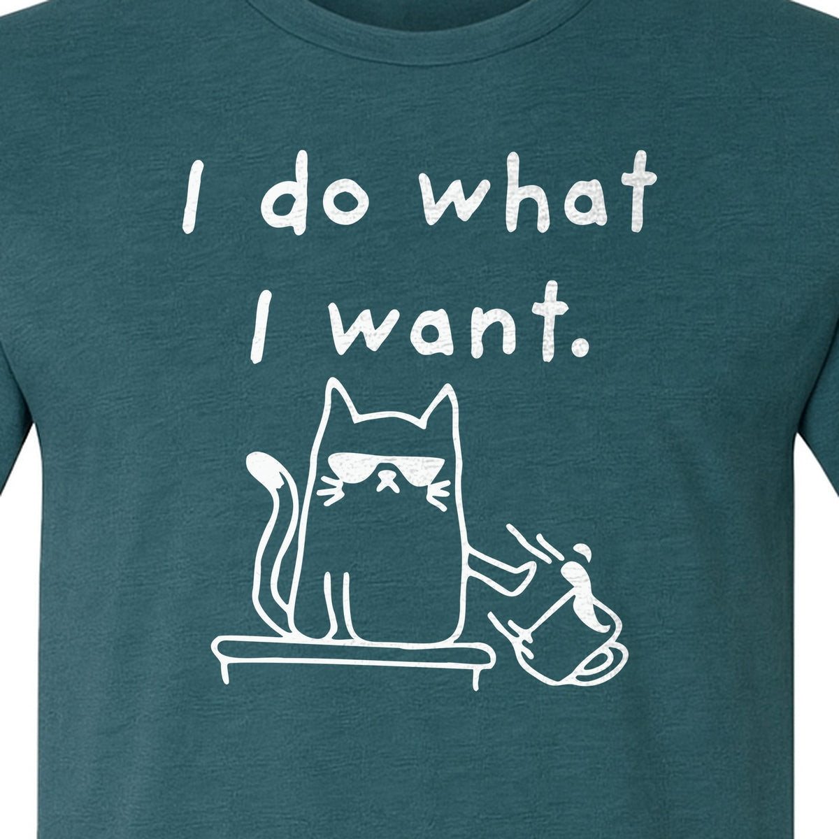 Sassy Cat T-Shirt, I Do What I Want Kitty Line Art Graphic for Pet Moms, Dads and Owners