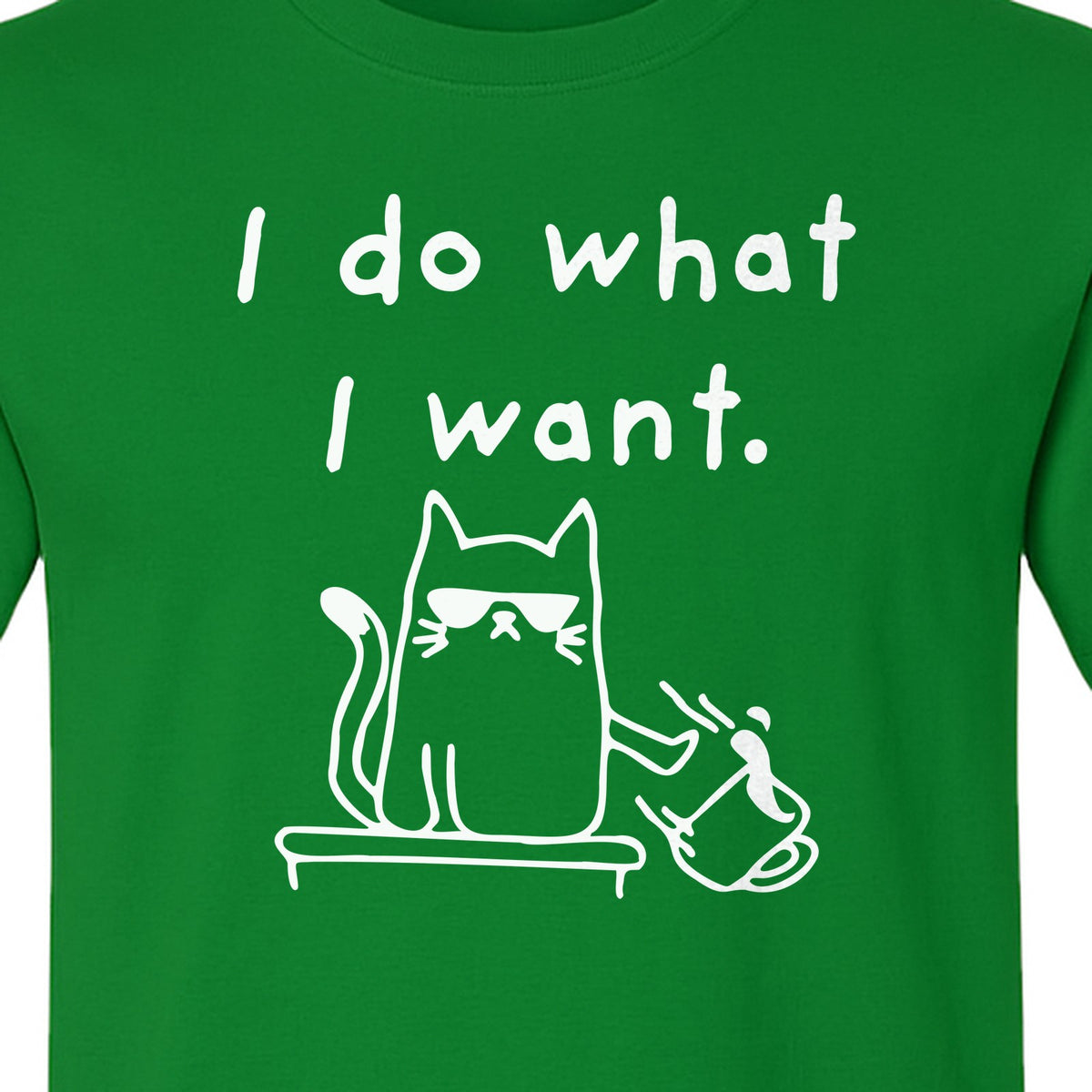 Sassy Cat T-Shirt, I Do What I Want Kitty Line Art Graphic for Pet Moms, Dads and Owners
