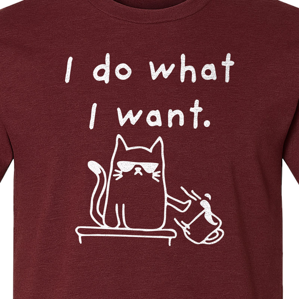 Sassy Cat T-Shirt, I Do What I Want Kitty Line Art Graphic for Pet Moms, Dads and Owners