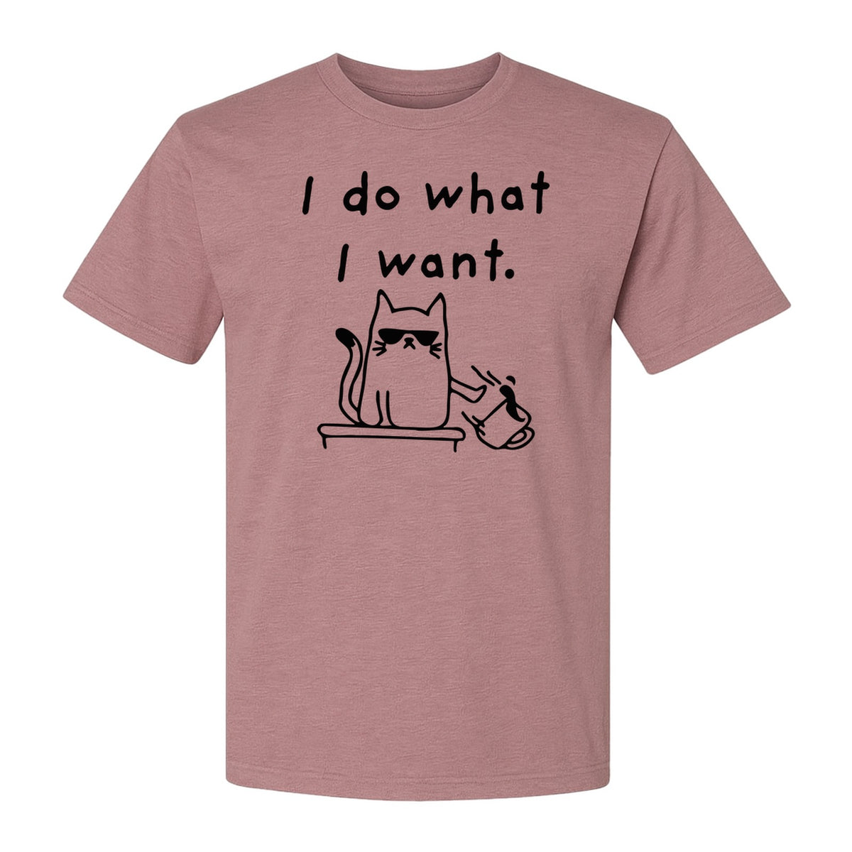 Sassy Cat T-Shirt, I Do What I Want Kitty Line Art Graphic for Pet Moms, Dads and Owners