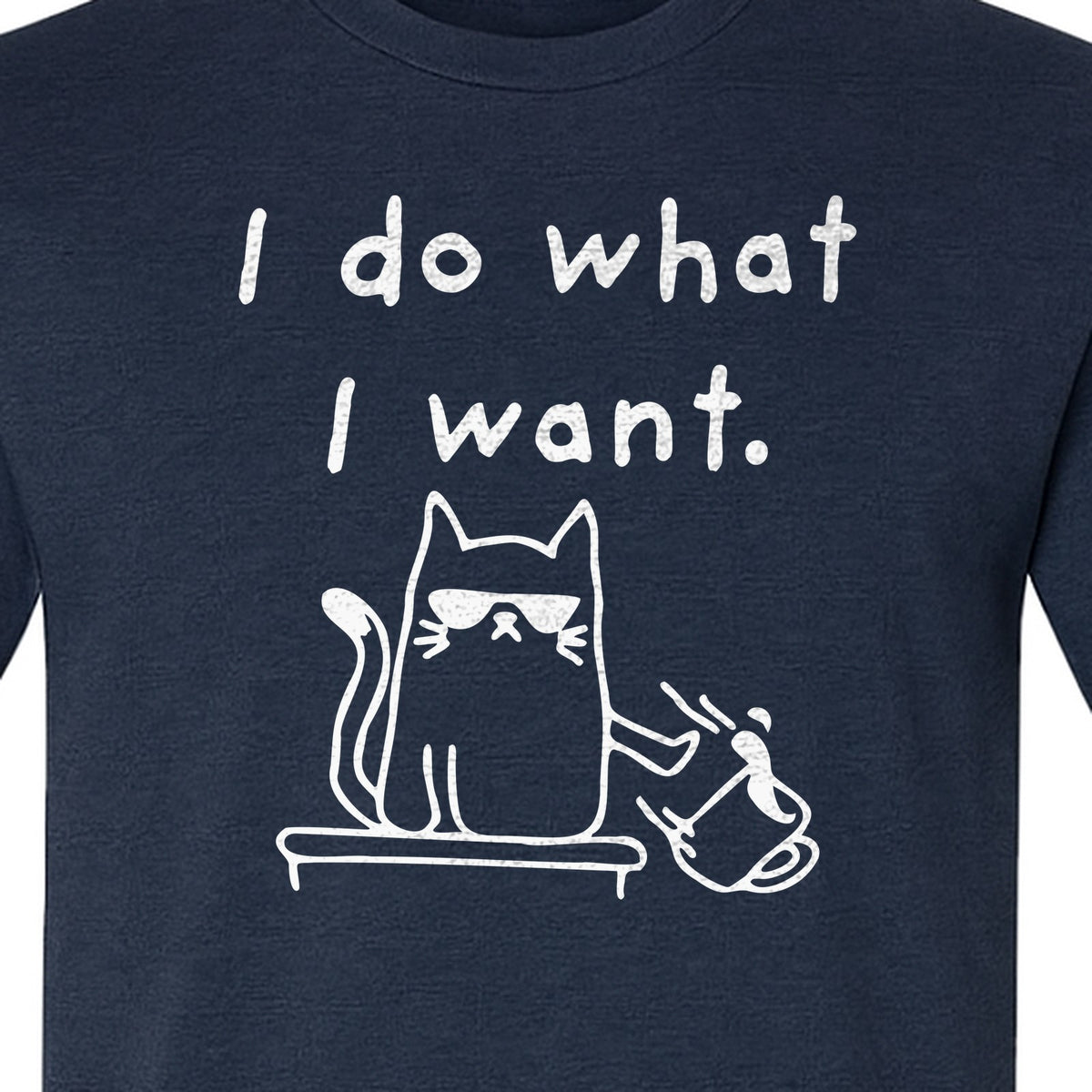 Sassy Cat T-Shirt, I Do What I Want Kitty Line Art Graphic for Pet Moms, Dads and Owners