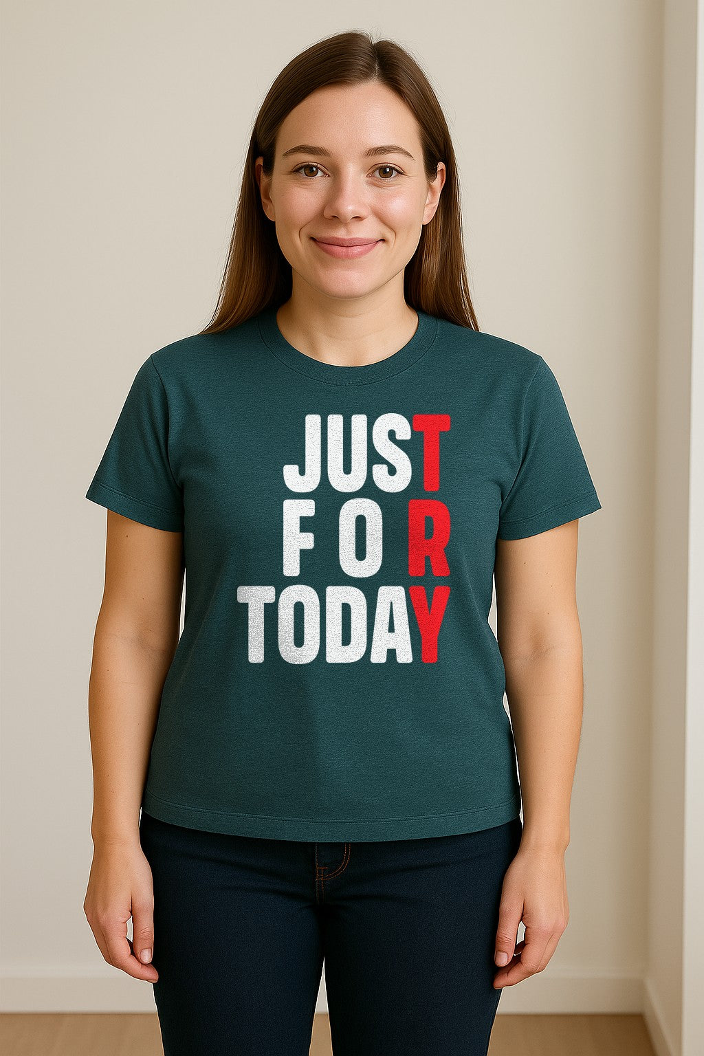 Sobriety T-Shirt, Just For Today Recovery Motivation Design for Adults in Sober Living