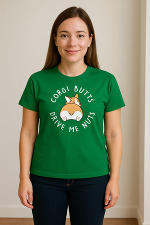 Corgi Butts Drive Me Nuts T-Shirt, Funny Dog Lover Gift for Pet Parents