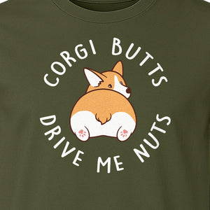 Corgi Butts Drive Me Nuts T-Shirt, Funny Dog Lover Gift for Pet Parents