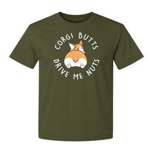 Corgi Butts Drive Me Nuts T-Shirt, Funny Dog Lover Gift for Pet Parents