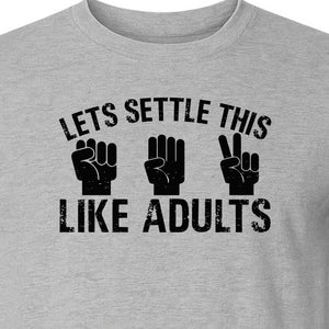 Rock Paper Scissors T-Shirt, Let's Settle This Like Adults Funny Gamer Gift Design