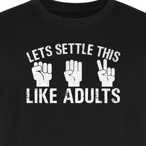 Rock Paper Scissors T-Shirt, Let's Settle This Like Adults Funny Gamer Gift Design