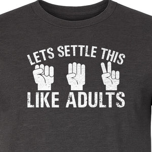 Rock Paper Scissors T-Shirt, Let's Settle This Like Adults Funny Gamer Gift Design