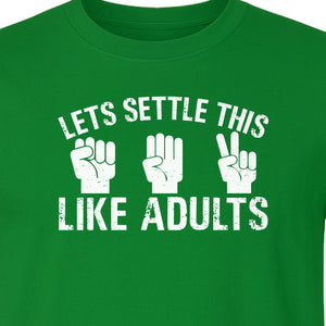 Rock Paper Scissors T-Shirt, Let's Settle This Like Adults Funny Gamer Gift Design