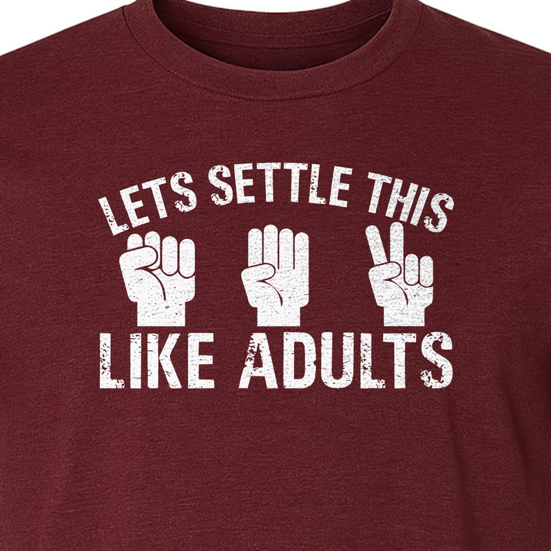 Rock Paper Scissors T-Shirt, Let's Settle This Like Adults Funny Gamer Gift Design