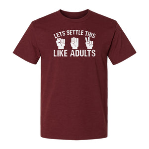 Rock Paper Scissors T-Shirt, Let's Settle This Like Adults Funny Gamer Gift Design