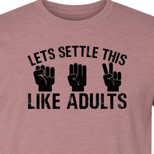 Rock Paper Scissors T-Shirt, Let's Settle This Like Adults Funny Gamer Gift Design