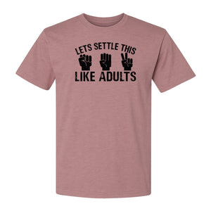 Rock Paper Scissors T-Shirt, Let's Settle This Like Adults Funny Gamer Gift Design
