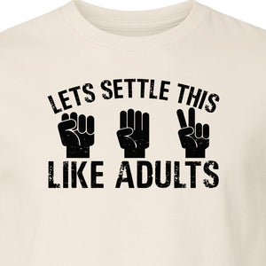 Rock Paper Scissors T-Shirt, Let's Settle This Like Adults Funny Gamer Gift Design