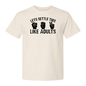 Rock Paper Scissors T-Shirt, Let's Settle This Like Adults Funny Gamer Gift Design