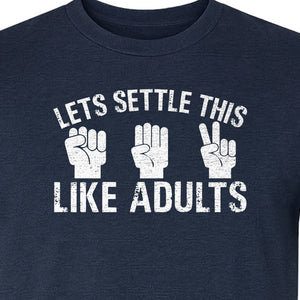 Rock Paper Scissors T-Shirt, Let's Settle This Like Adults Funny Gamer Gift Design
