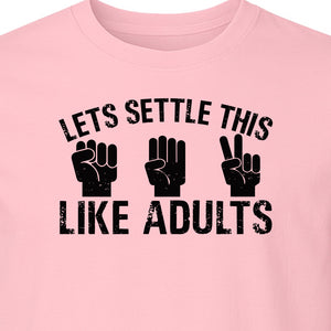 Rock Paper Scissors T-Shirt, Let's Settle This Like Adults Funny Gamer Gift Design