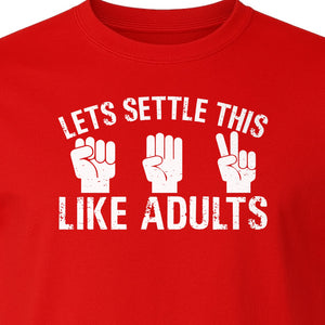 Rock Paper Scissors T-Shirt, Let's Settle This Like Adults Funny Gamer Gift Design