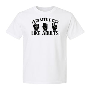 Rock Paper Scissors T-Shirt, Let's Settle This Like Adults Funny Gamer Gift Design