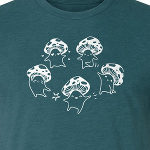 Dancing Mushroom T-Shirt, Cute Characters for Fungi Fans and Nature Lovers