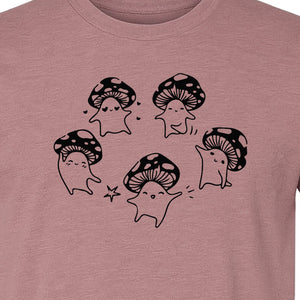 Dancing Mushroom T-Shirt, Cute Characters for Fungi Fans and Nature Lovers