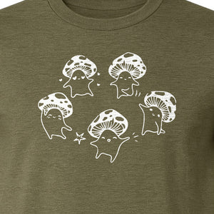 Dancing Mushroom T-Shirt, Cute Characters for Fungi Fans and Nature Lovers