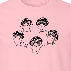 Dancing Mushroom T-Shirt, Cute Characters for Fungi Fans and Nature Lovers