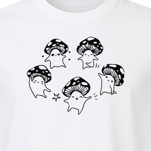 Dancing Mushroom T-Shirt, Cute Characters for Fungi Fans and Nature Lovers