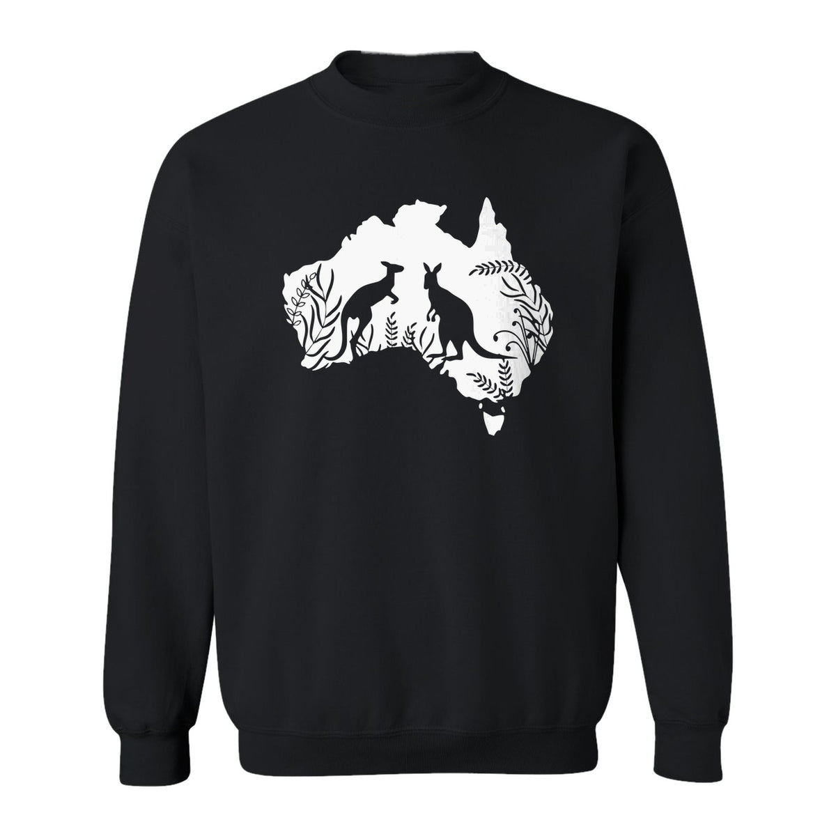 Kangaroo Sweatshirt, Australia Map Wildlife Graphic for Animal Lovers and Travel Fans