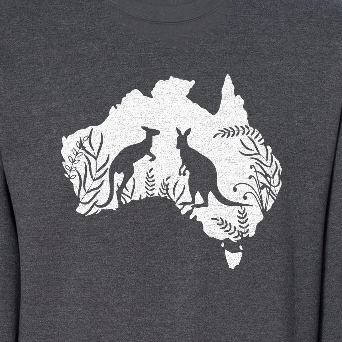 Kangaroo Sweatshirt, Australia Map Wildlife Graphic for Animal Lovers and Travel Fans