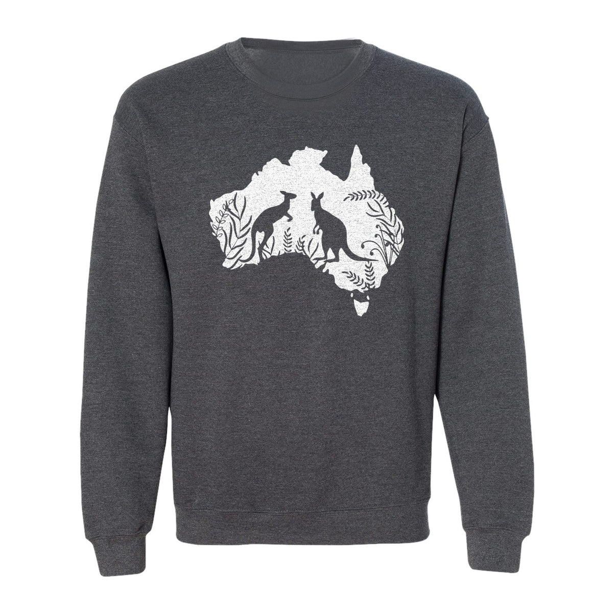Kangaroo Sweatshirt, Australia Map Wildlife Graphic for Animal Lovers and Travel Fans