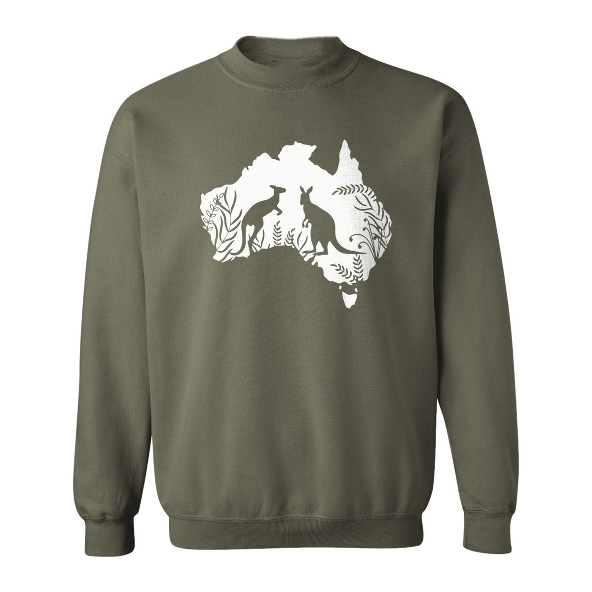 Kangaroo Sweatshirt, Australia Map Wildlife Graphic for Animal Lovers and Travel Fans