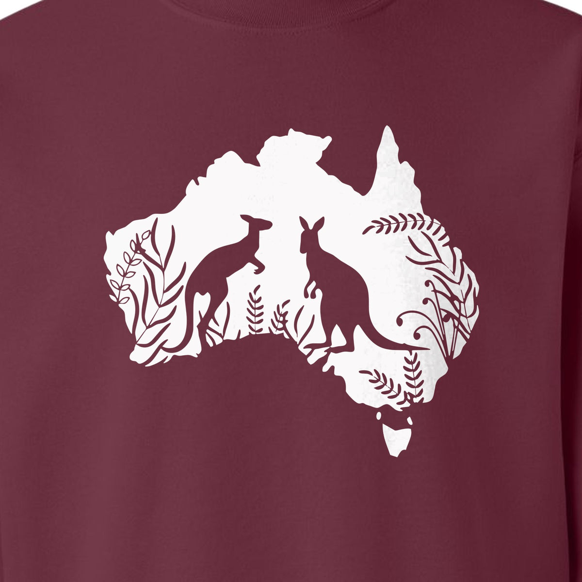 Kangaroo Sweatshirt, Australia Map Wildlife Graphic for Animal Lovers and Travel Fans