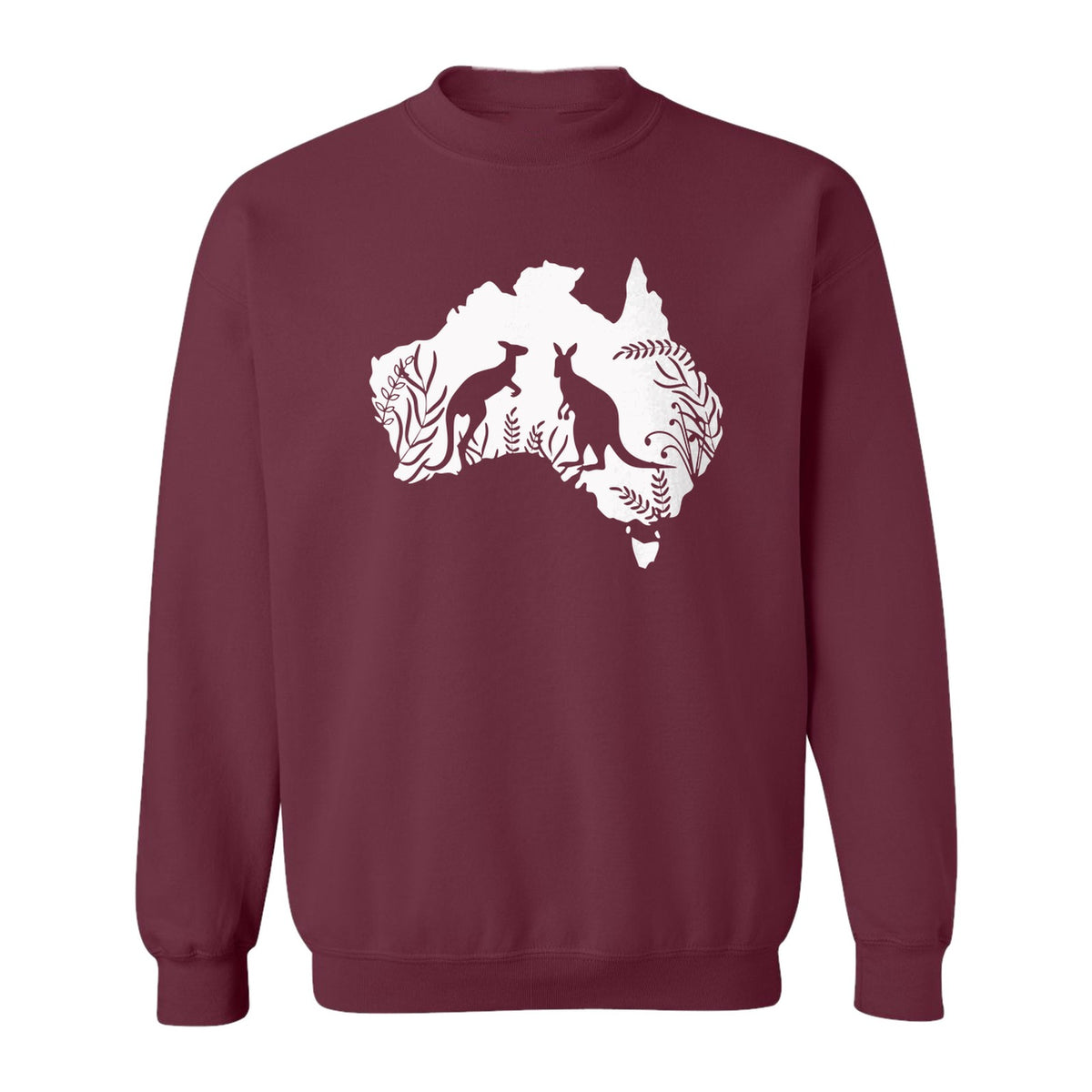 Kangaroo Sweatshirt, Australia Map Wildlife Graphic for Animal Lovers and Travel Fans