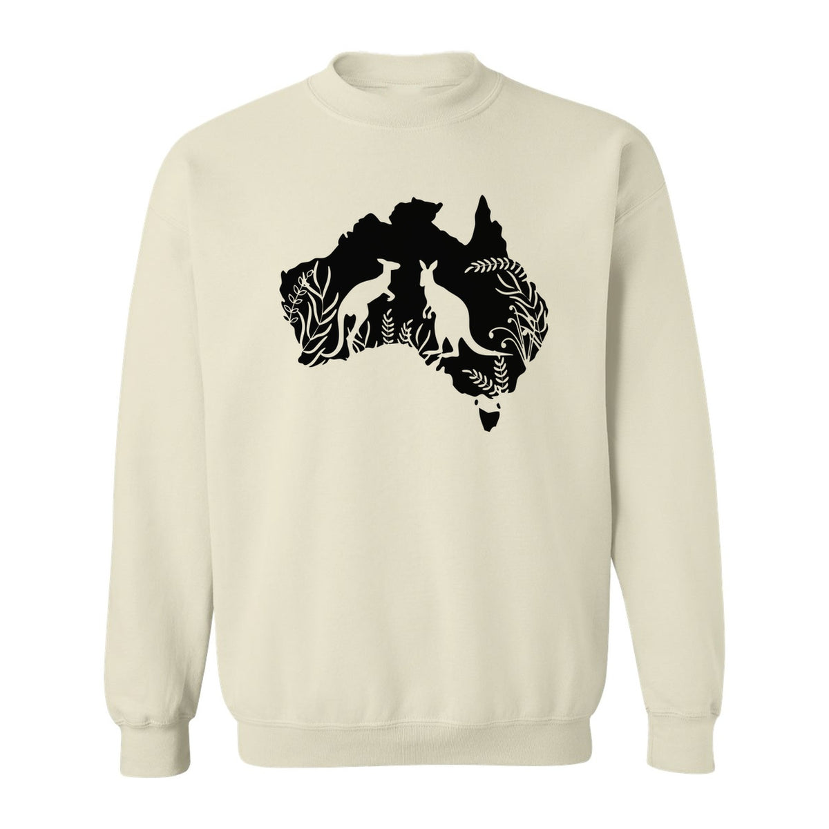 Kangaroo Sweatshirt, Australia Map Wildlife Graphic for Animal Lovers and Travel Fans