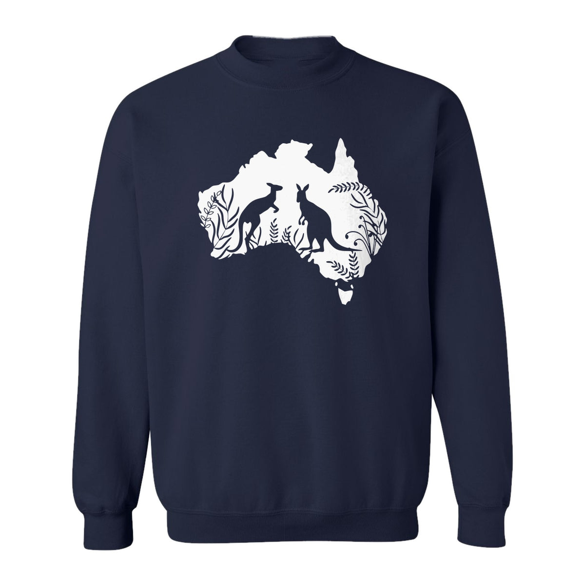 Kangaroo Sweatshirt, Australia Map Wildlife Graphic for Animal Lovers and Travel Fans