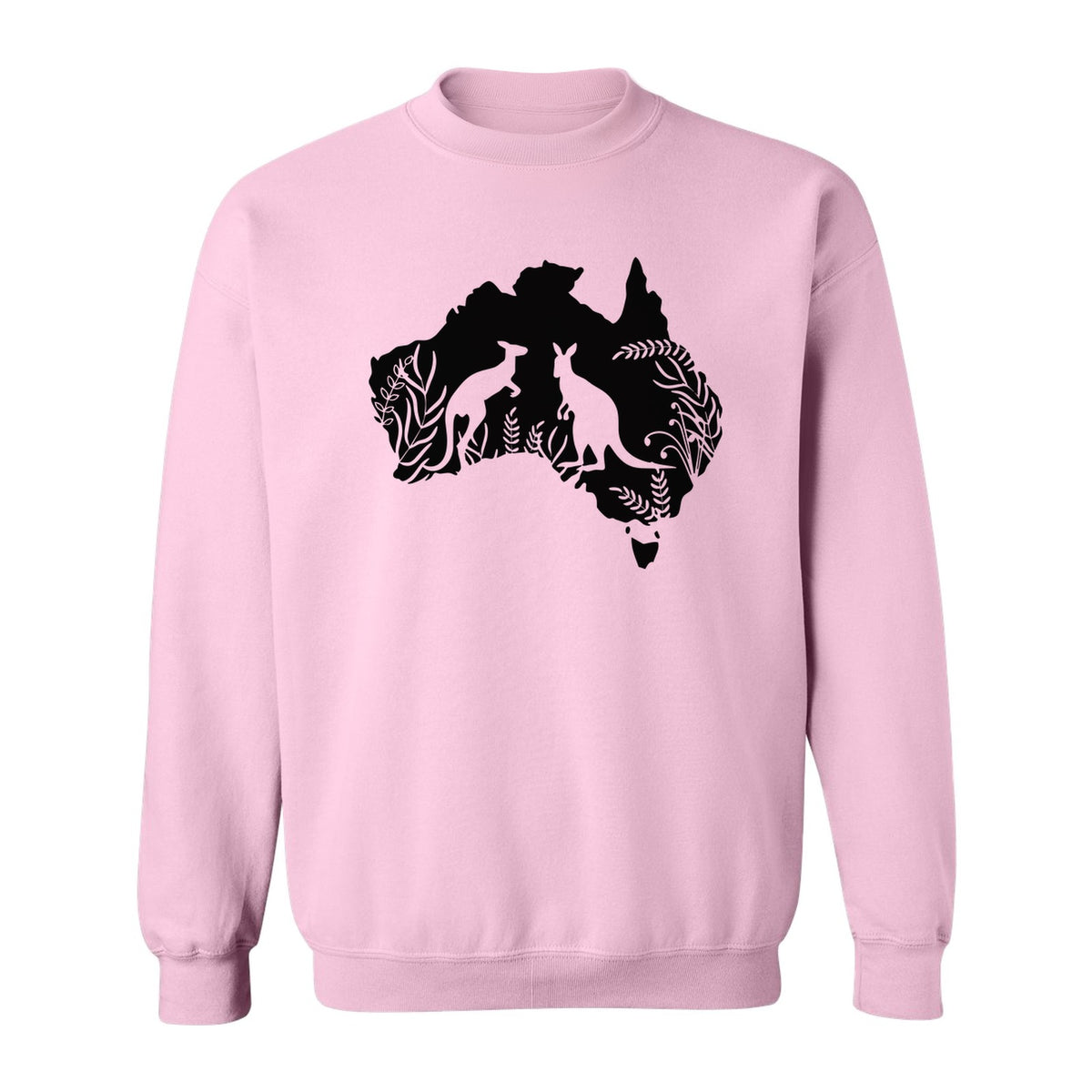 Kangaroo Sweatshirt, Australia Map Wildlife Graphic for Animal Lovers and Travel Fans
