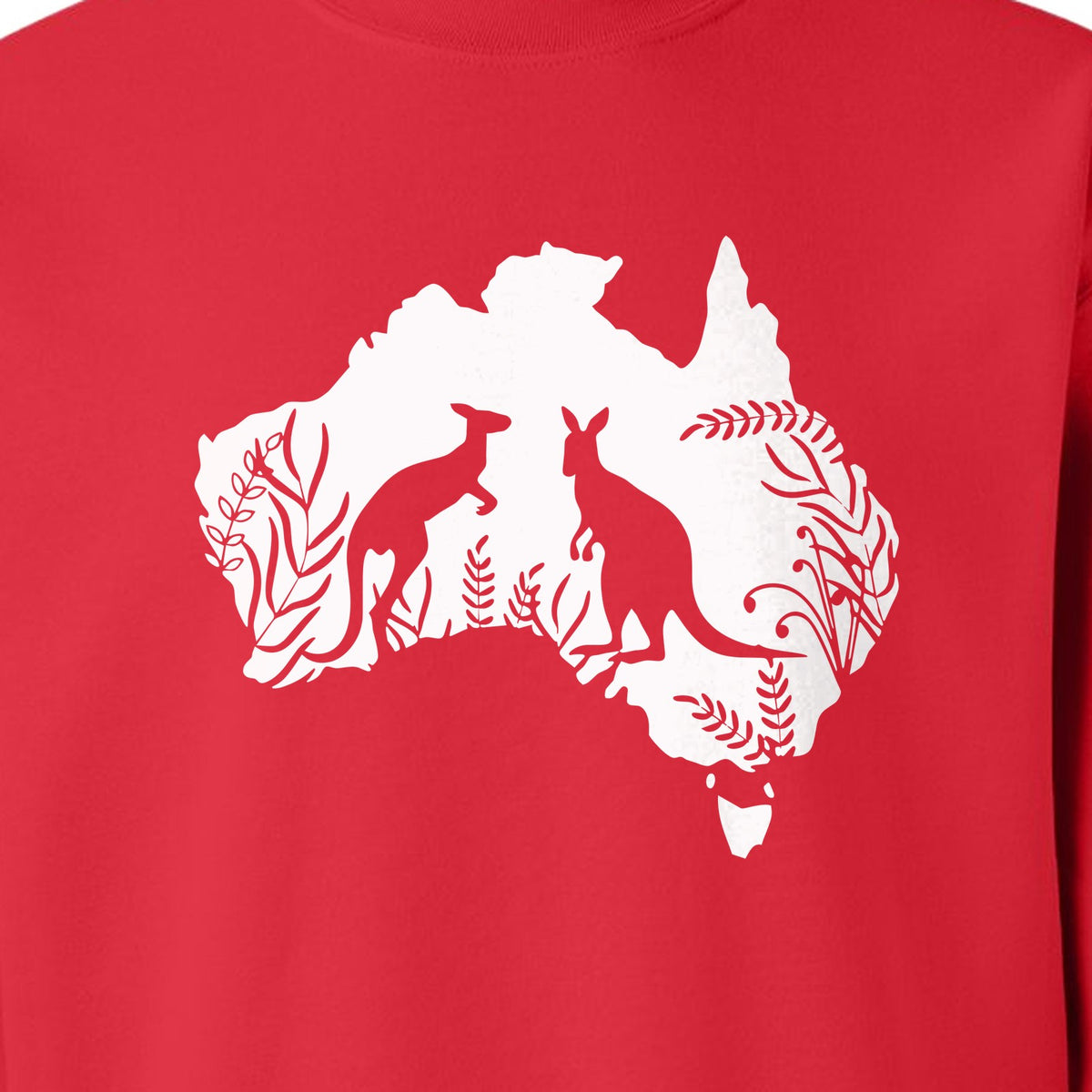 Kangaroo Sweatshirt, Australia Map Wildlife Graphic for Animal Lovers and Travel Fans