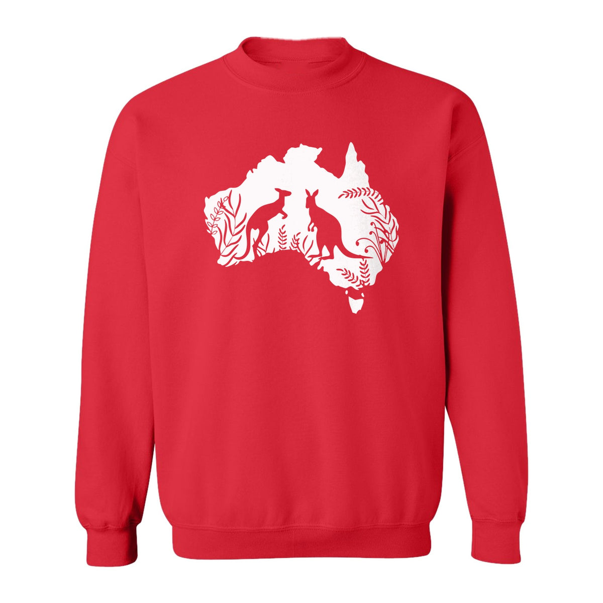 Kangaroo Sweatshirt, Australia Map Wildlife Graphic for Animal Lovers and Travel Fans