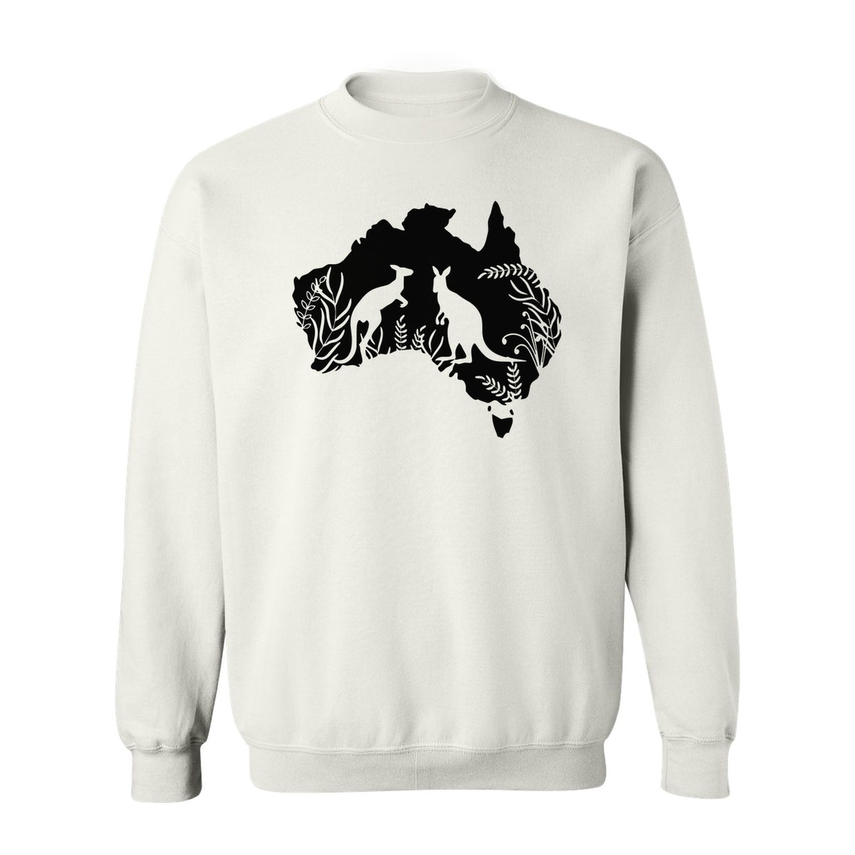 Kangaroo Sweatshirt, Australia Map Wildlife Graphic for Animal Lovers and Travel Fans