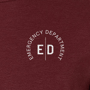 Emergency Department Nurse T-Shirt, Small Left Chest ED Design for ER Staff