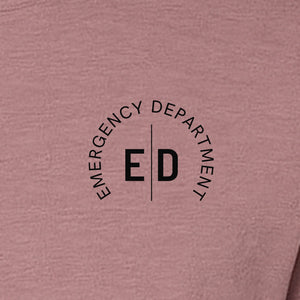 Emergency Department Nurse T-Shirt, Small Left Chest ED Design for ER Staff