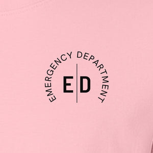 Emergency Department Nurse T-Shirt, Small Left Chest ED Design for ER Staff
