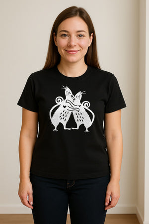 Rat T-Shirt, Hugging Rodent Illustration for Animal Lovers and Pocket Pet Owners