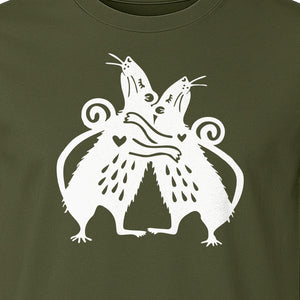Rat T-Shirt, Hugging Rodent Illustration for Animal Lovers and Pocket Pet Owners