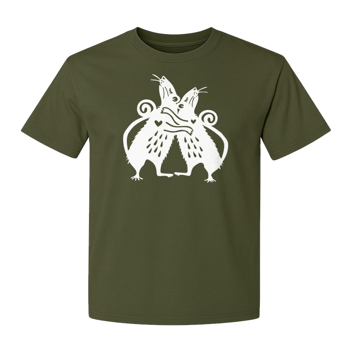 Rat T-Shirt, Hugging Rodent Illustration for Animal Lovers and Pocket Pet Owners